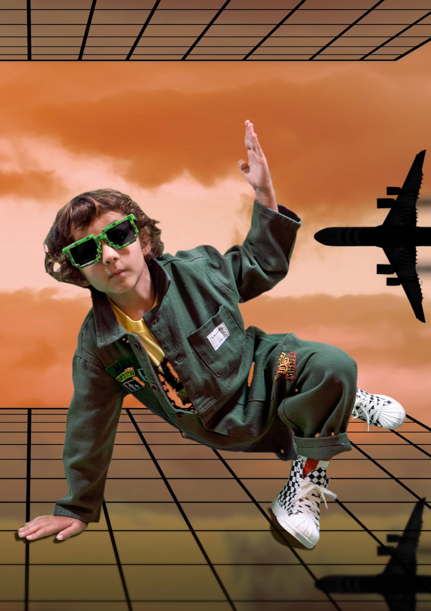 Patched-Up Military Green 'MDNS' Coverall