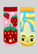 Load image into Gallery viewer, Strawberry and Banana Mismatched Socks