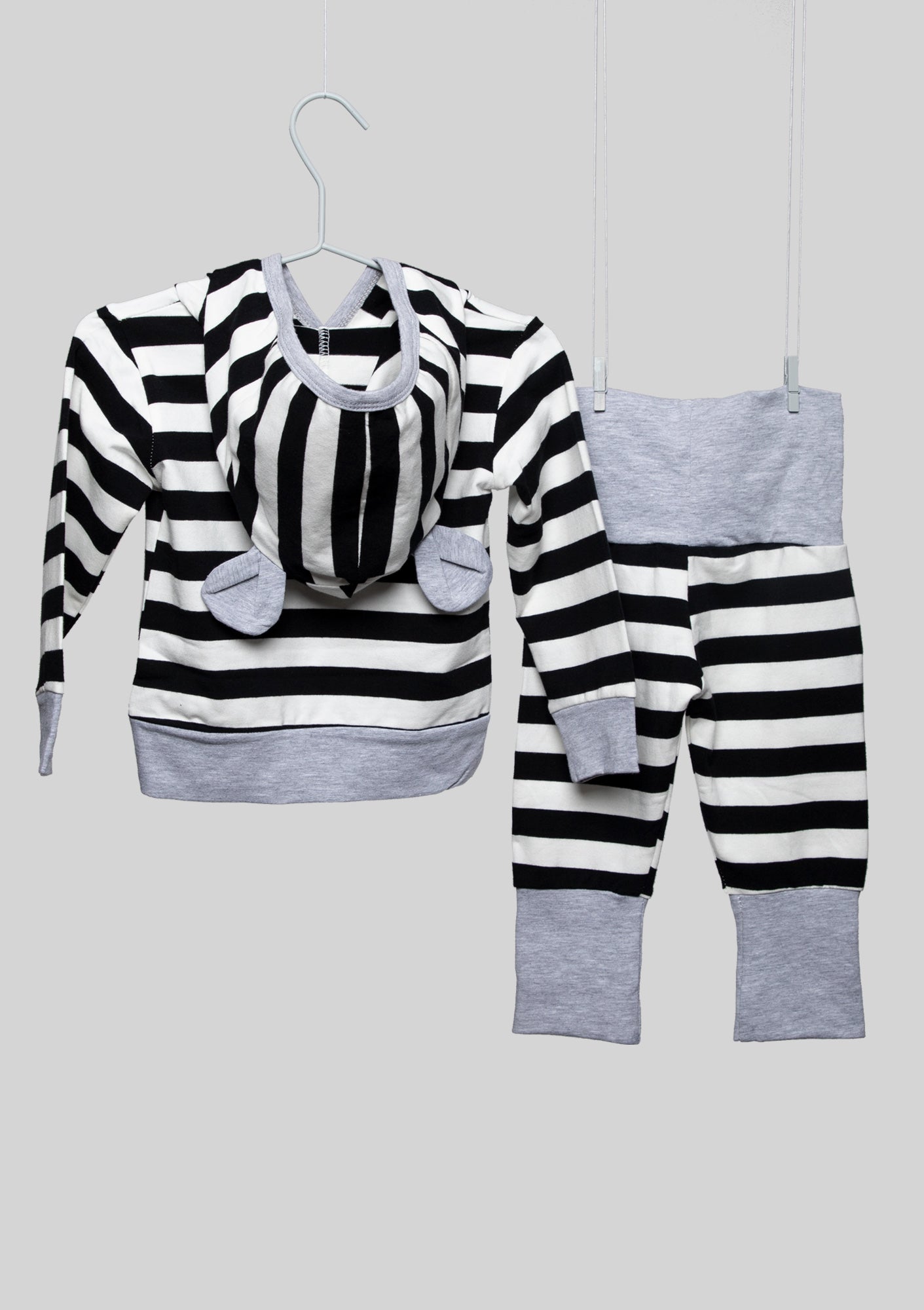 Striped Bear Hooded Sweat Set