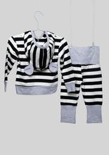 Load image into Gallery viewer, Striped Bear Hooded Sweat Set